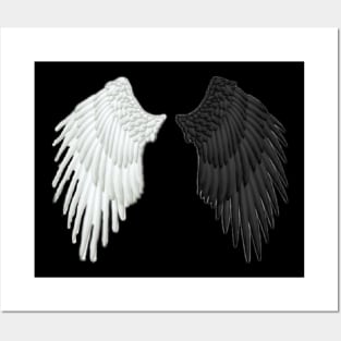 black and white wings Posters and Art